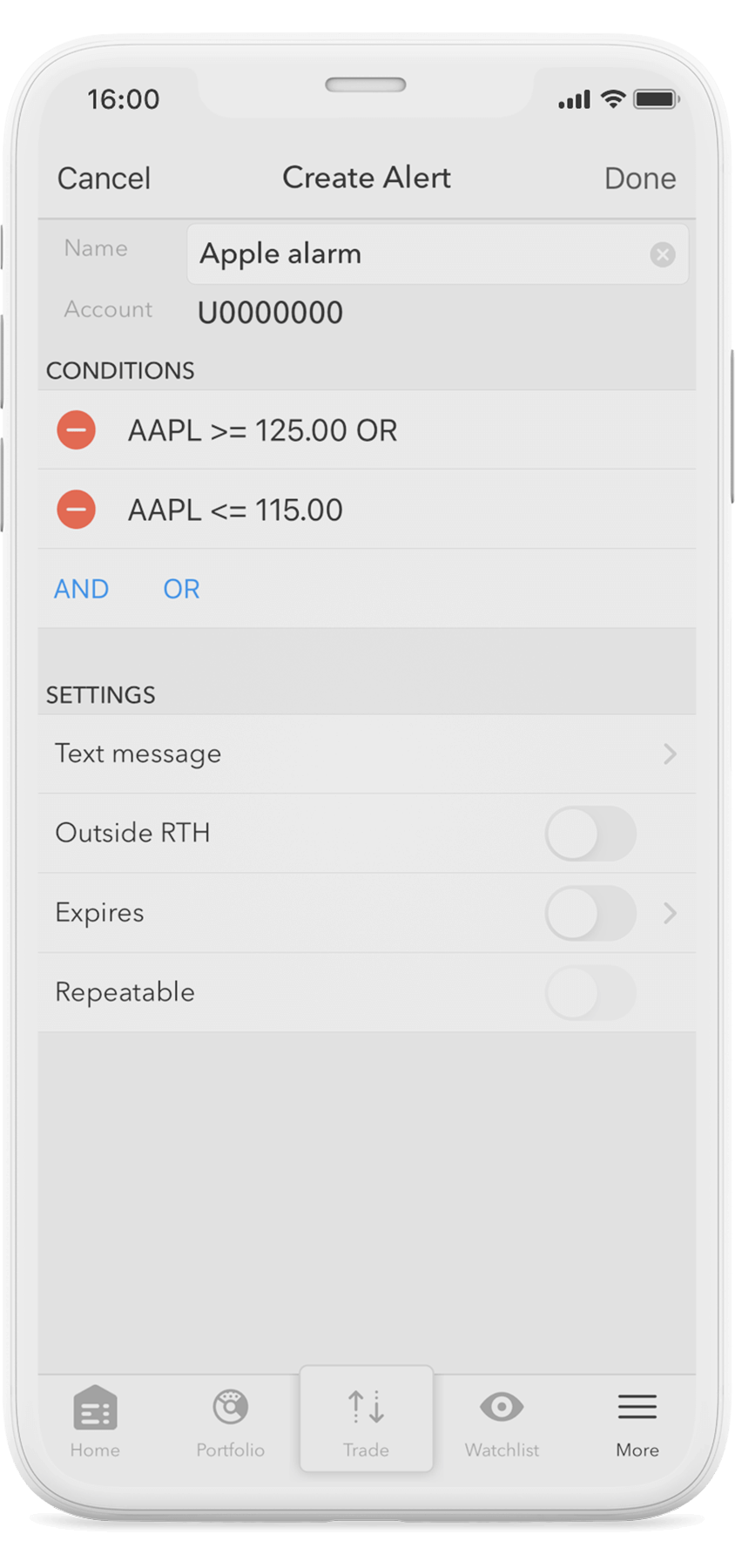 LYNX app - alerts